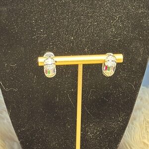 Colorful Crystal Huggie Earrings NWOT